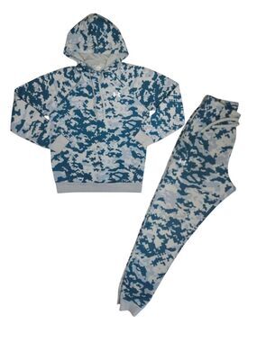Under Armour Men's Camo Hoodie & Joggers Set Size Small Blue Gray Loose Fit